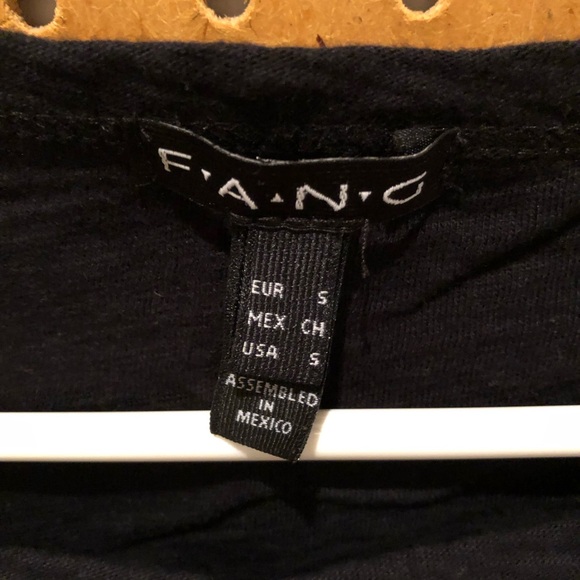 FANG Black Tee Shirt Top with Graphic Print - Picture 3 of 3